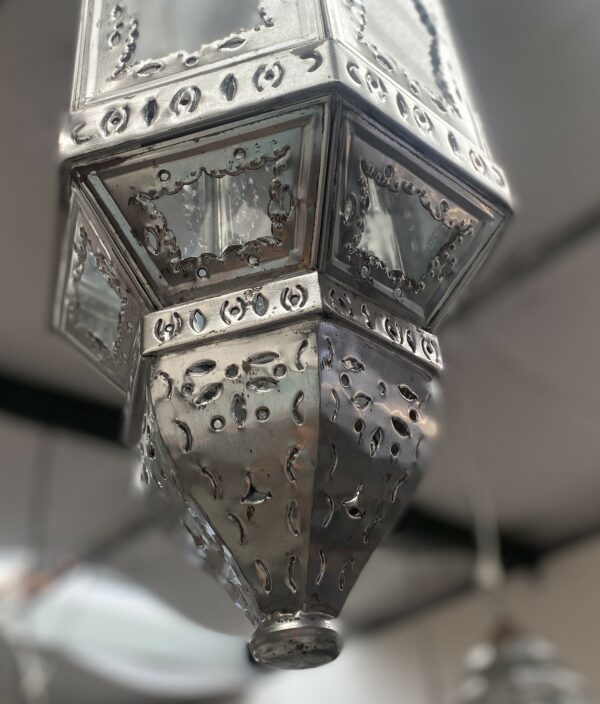 Lantern Double Copete 80cm Silver